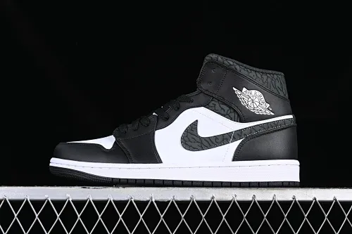 All categories Air Jordan Jordan series basketball shoes Air Jordan 1 Mid Air Jordan 1 Mid AJ1 Joe 1 all black burst pattern mid-top cultural casual sneakers FB9911-001